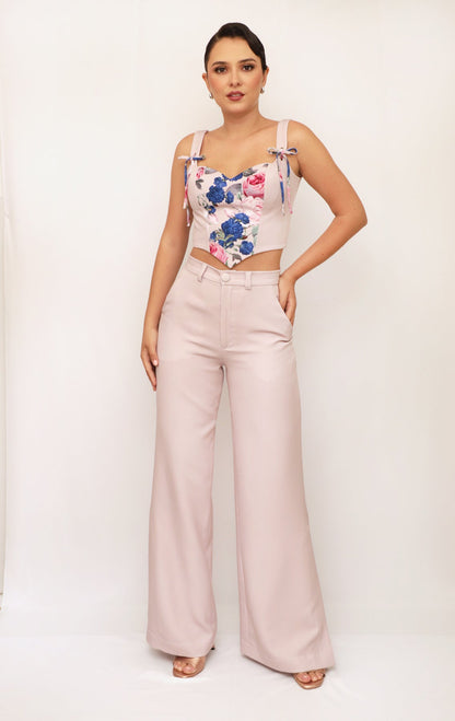 FLORENTINA CROPTOP • Rosas Perla