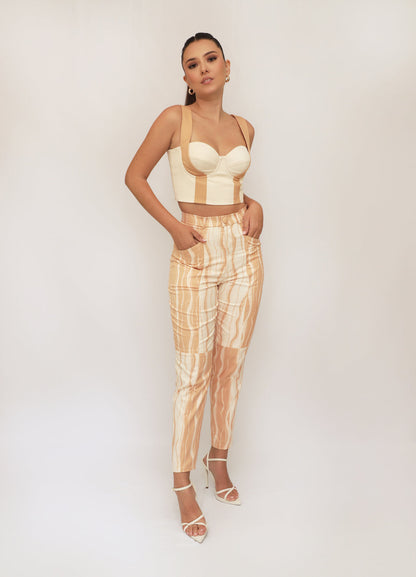 BARÚ CROPTOP • Cream/Camel