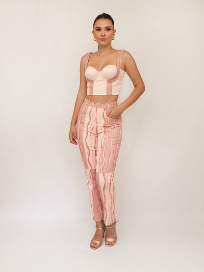 BARÚ CROPTOP • Rosewood/Ligth pink