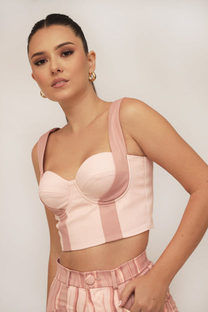 BARÚ CROPTOP • Rosewood/Ligth pink